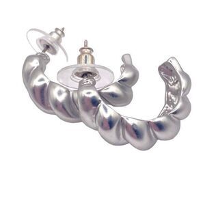 Matte shrimp open hoop earrings